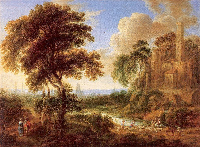 Neyts, Gilles Landscape with a Castle and Town in the Distance. china oil painting image